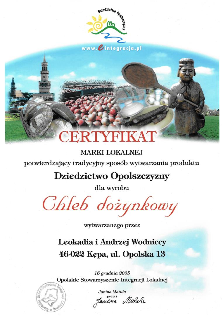 Wyróżnienie Piekarni Wodnicki 9